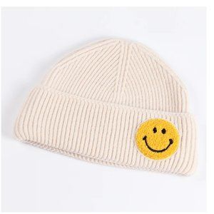 SMILEY BEANIE - CREAM
